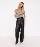 Pantalon large en simili