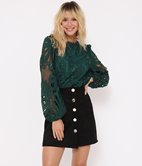 Jupe en suédine à boutons