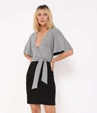 Robe cache-coeur à paillettes