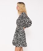 Robe ceinturée zébrée