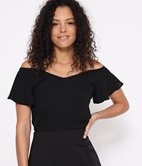 Top épaules nues en crèpe