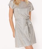 Robe t- shirt en maille brillante