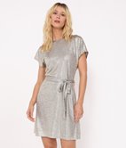 Robe t- shirt en maille brillante