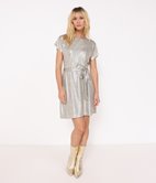 Robe t- shirt en maille brillante