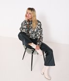 Pantalon large en simili