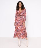 Robe longue satinée