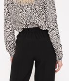 Pantalon large effet lin