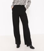 Pantalon large effet lin