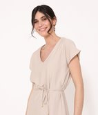 Robe droite unie effet lin