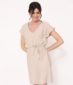 Robe droite unie effet lin