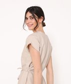 Robe droite unie effet lin