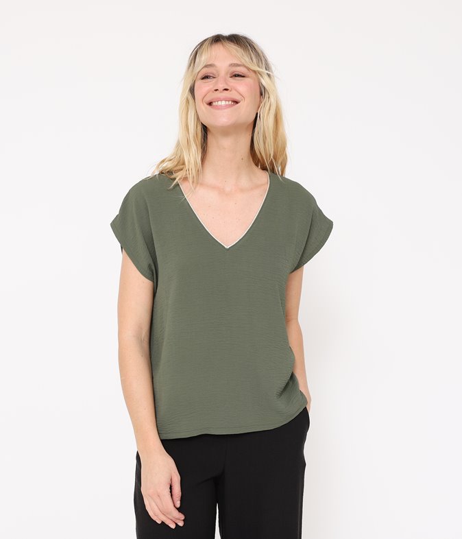 Top droit en crepe