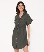 Robe chemise effet lin