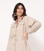 Robe chemise effet lin 