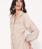 Robe chemise effet lin 