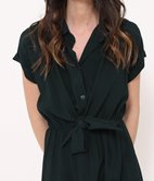 Robe chemise nouée effet lin