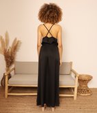 Robe longue satinée unie