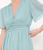 Robe longue corset Plumetis