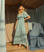 Robe longue corset Plumetis