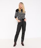 Pantalon mom en simili