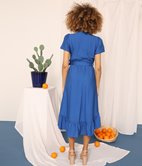 Robe longue effet lin 