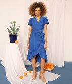 Robe longue effet lin 