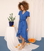 Robe longue effet lin 