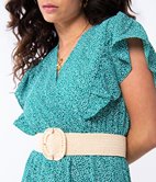 Ceinture élastique en raphia