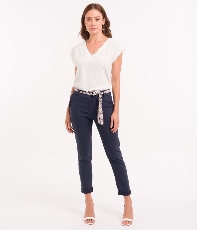 Pantalon droit avec foulard Joyce