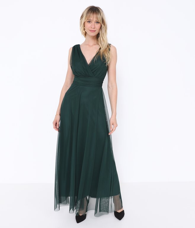 Robe longue drapée Cyrielle