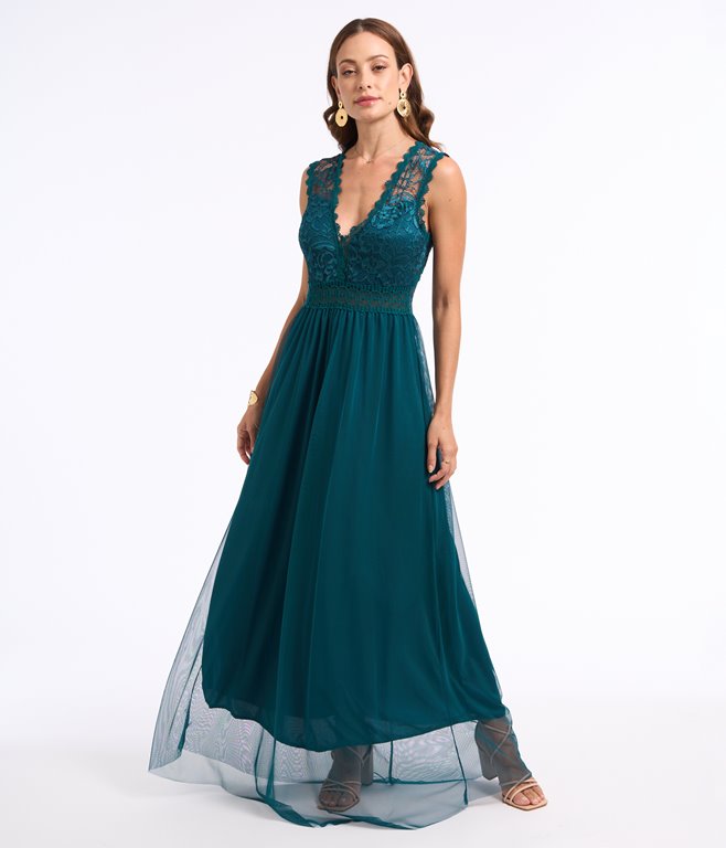 Robe longue bimatière Lexie