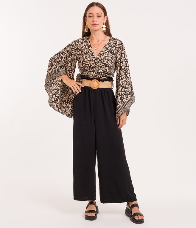 Pantalon large ceinturé Faustine