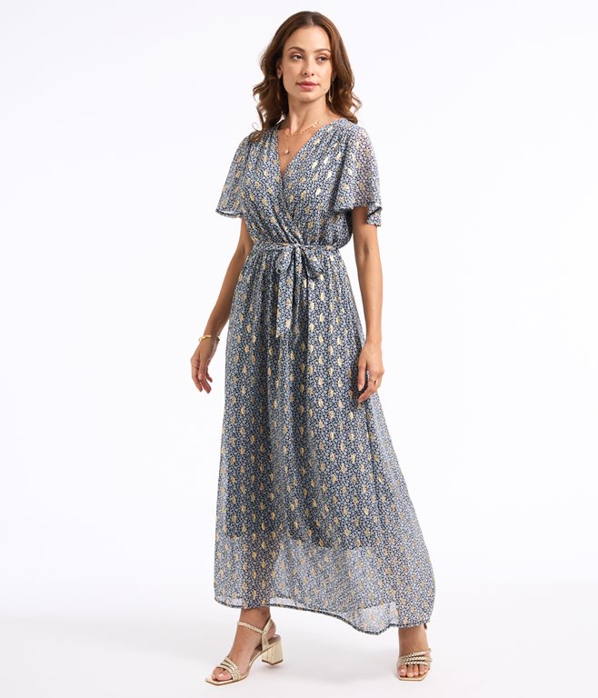 Robe longue cache-cœur Amanda