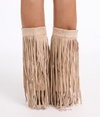 Bottes en suédine à franges Margaux