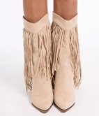 Bottes en suédine à franges Margaux