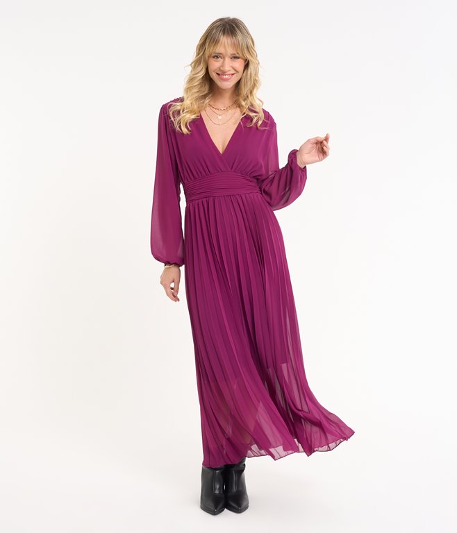 Robe longue plissée Eva