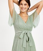 Robe longue cache-cœur plissée Léa