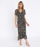 Robe longue cache-cœur Palmier