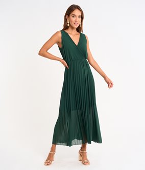 Robe longue plissée Lola