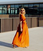 Robe longue satinée Alex