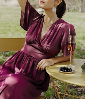 Robe longue satinée Alex