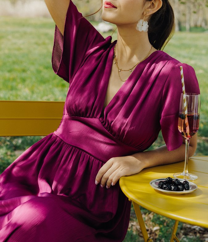 Robe longue satinée Alex