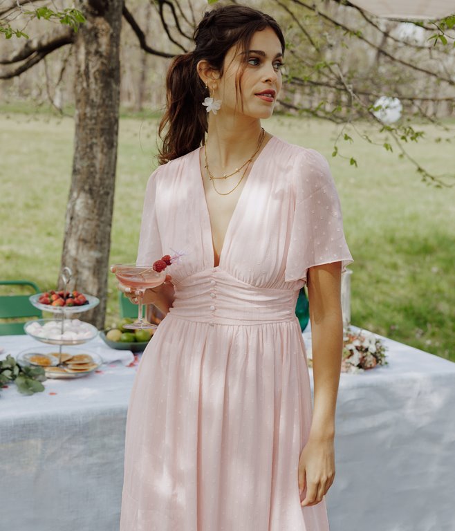 Robe longue plumetis Rowan
