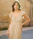 Robe longue plissée