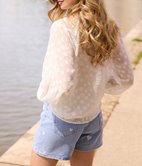 Short en jean Eva broderie coeur