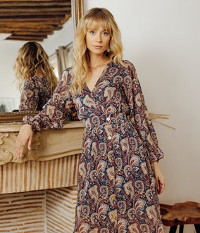Robe longue Bertille cache-coeur