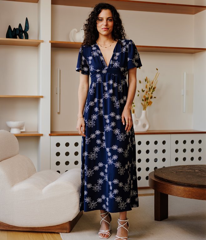 Robe longue Eve corset brodée