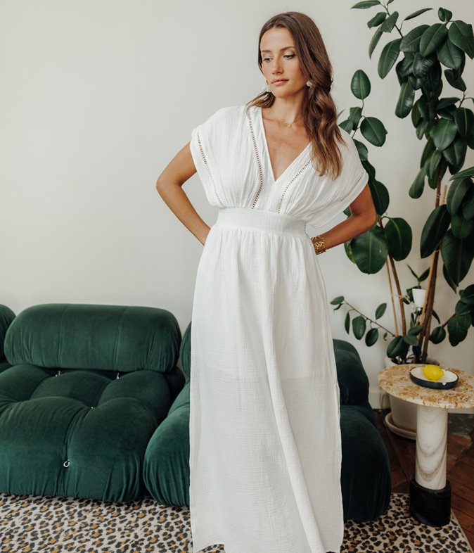 Robe longue Georgina en gaze