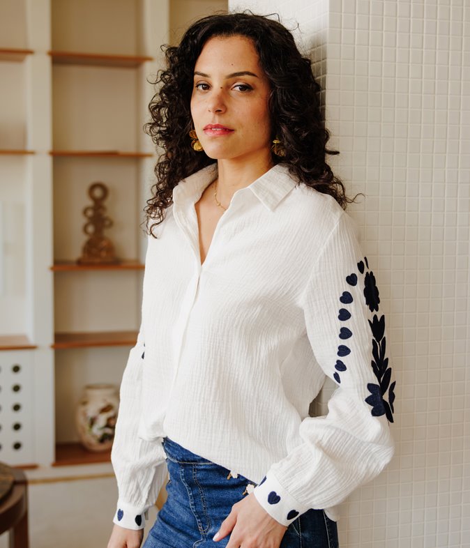 Chemise Amalia en gaze brodée