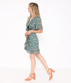 Robe cache-cœur imprimée Elona